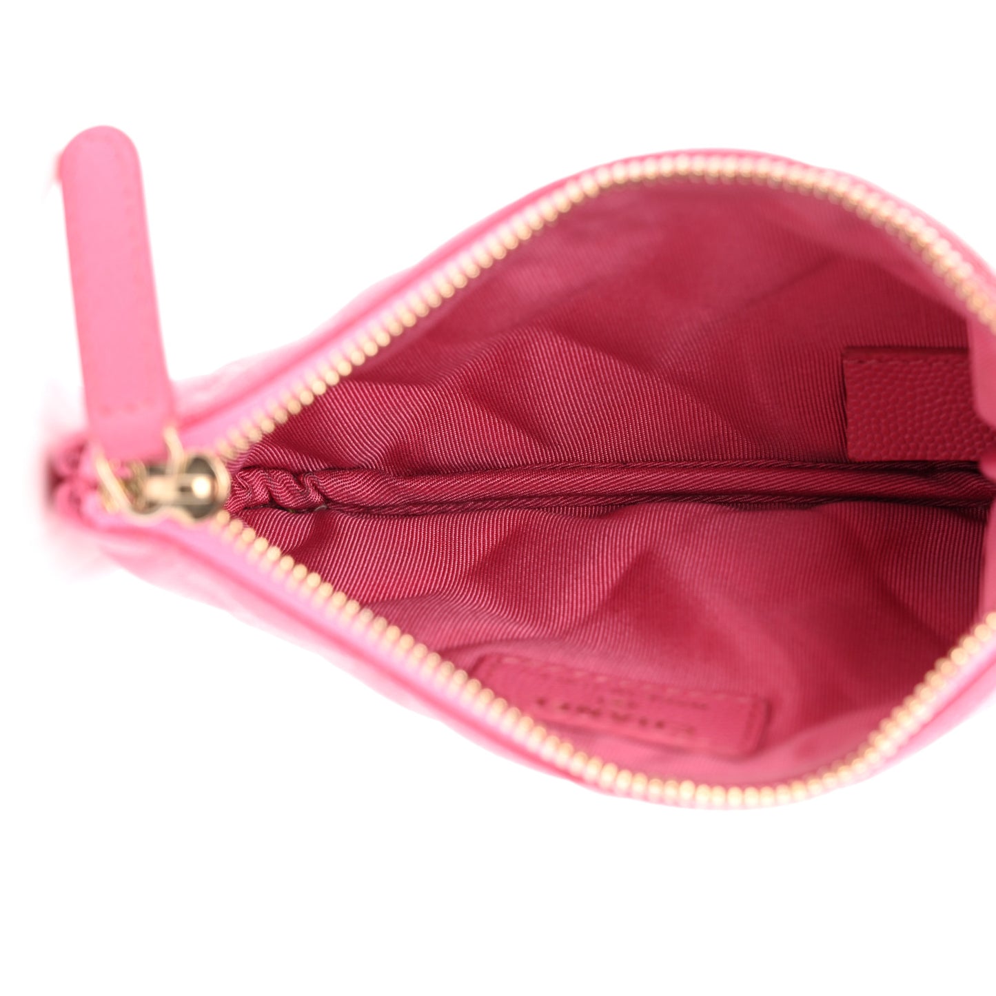 Caviar Quilted Small Cosmetic Case Pink