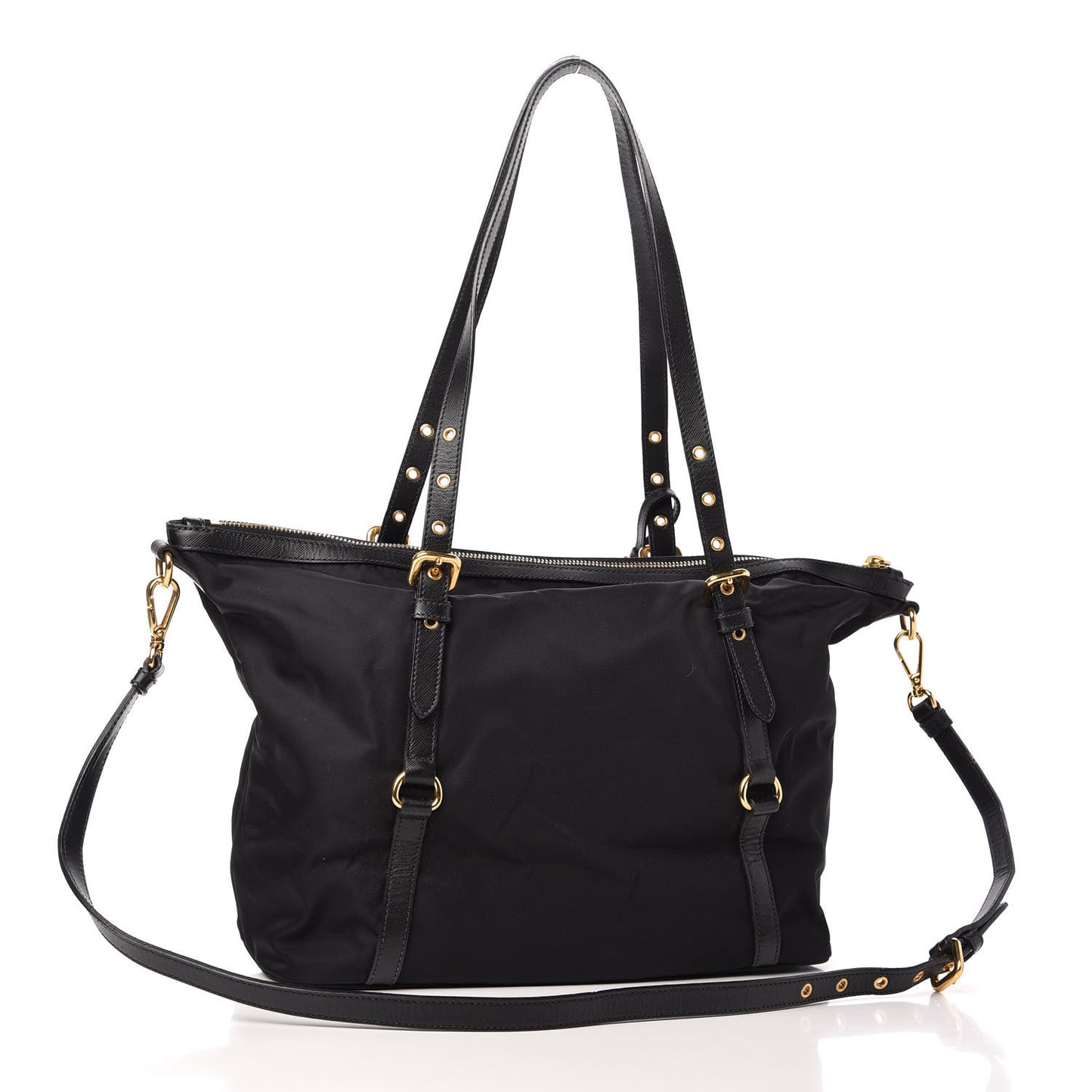 Saffiano Tessuto Nylon Tote Black