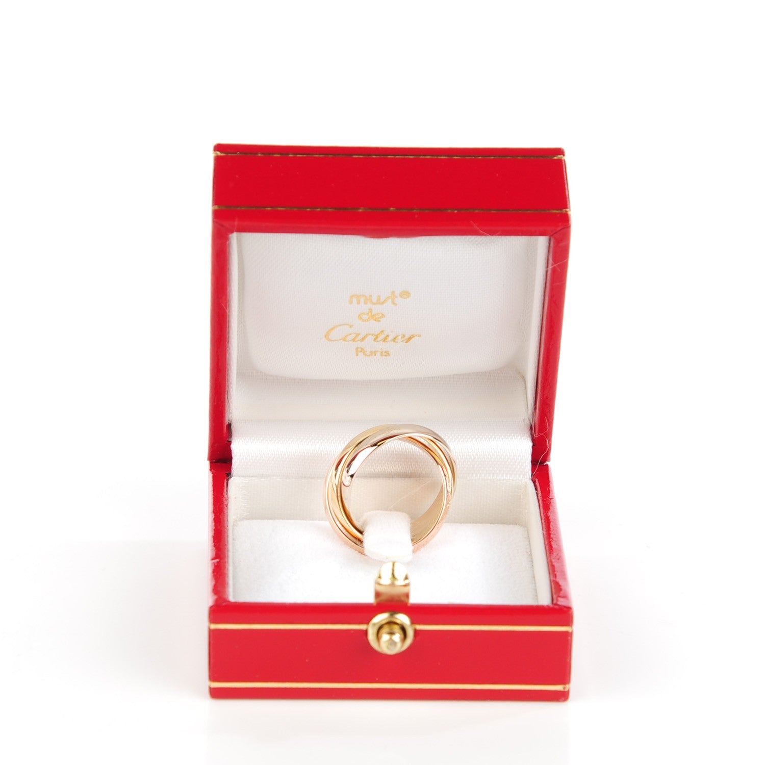 Cartier 18K Pink Yellow White Gold Classic Trinity Ring 48 4.5 4 of 8