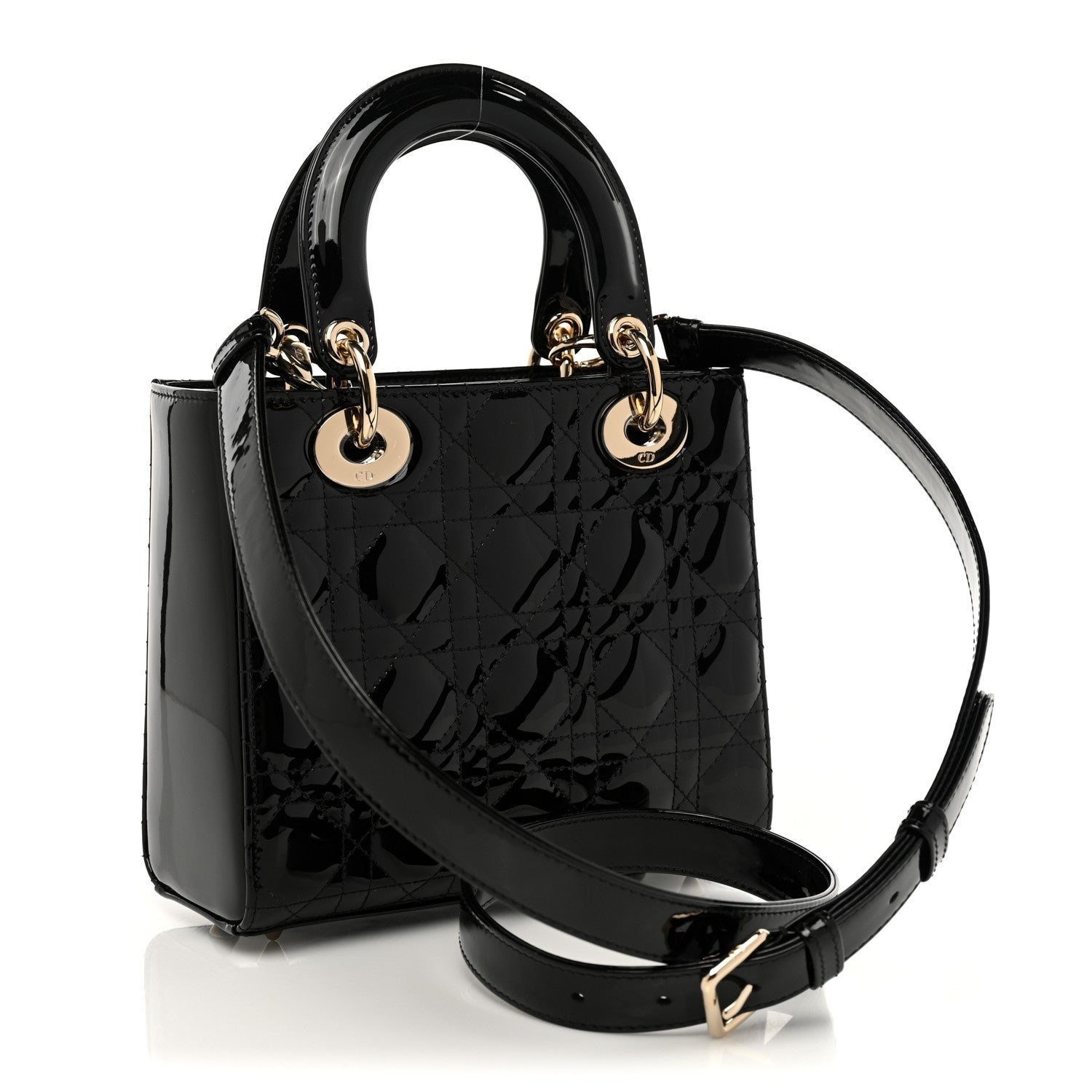 Christian Dior Patent Cannage Small Lady Dior Black 2 of 6