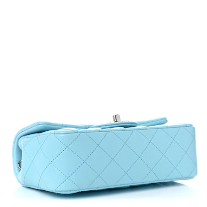 Chanel Lambskin Quilted Mini Rectangular Flap Light Blue 3 of 9