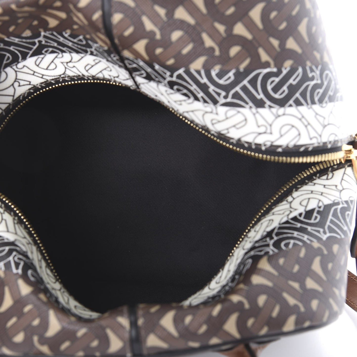 E-canvas Monogram Stripe Small Cube Bowling Bag Bridle Brown