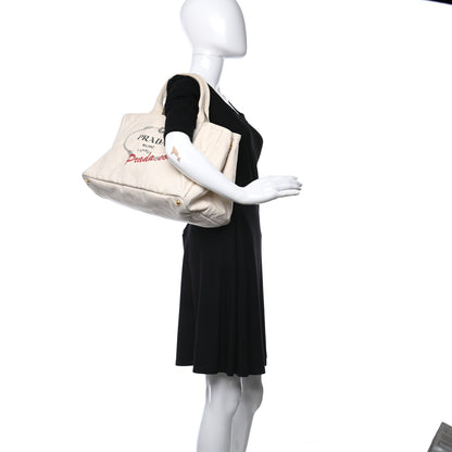 Prada Canapa Logo Tote Grezzo 3 of 12