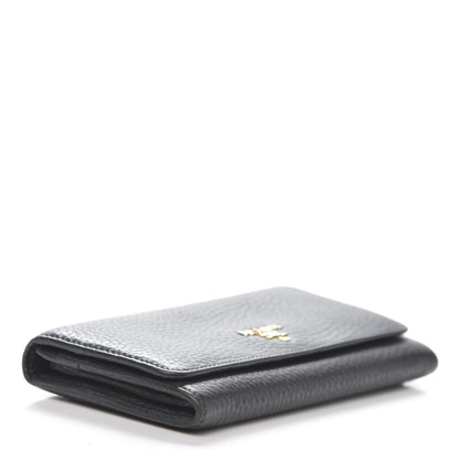 Prada Vitello Daino Continental Flap Wallet Black 4 of 6
