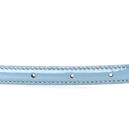 Gucci Patent Double G Thin Belt  85 34  Blue 3 of 5