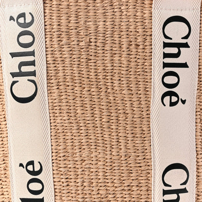 Chloe Raffia Large Woody Tote White 6 of 8