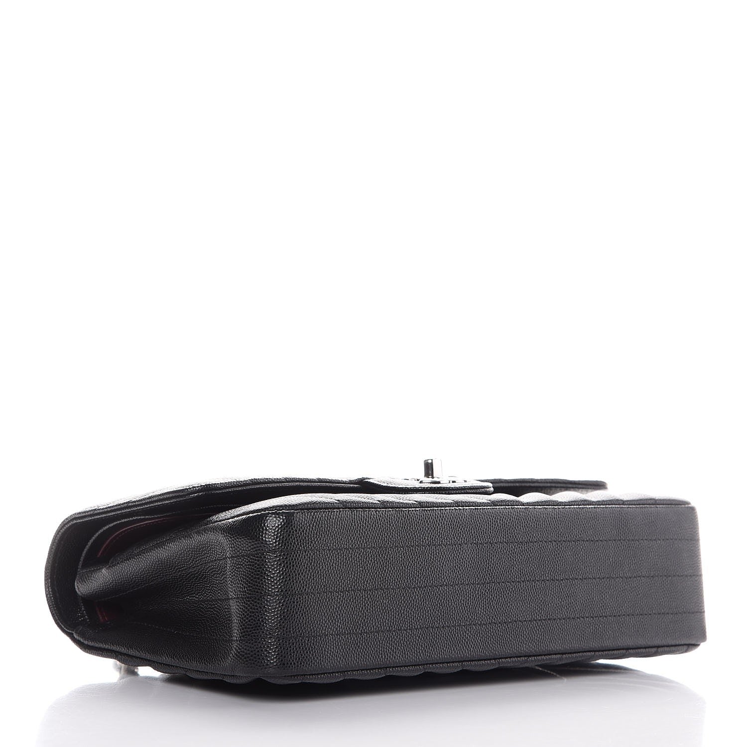 Chanel Caviar Chevron Quilted Medium Double Flap Black 4 of 8