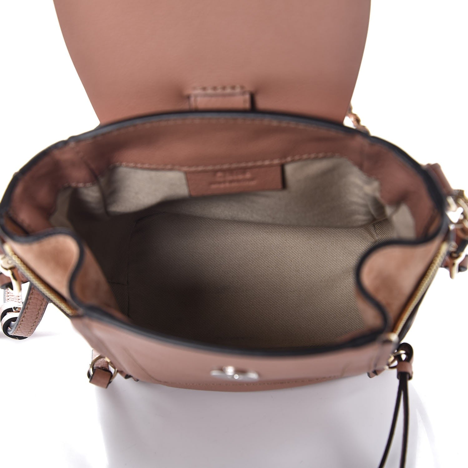 Chloe Suede Calfskin Mini Faye Backpack Nougat 5 of 12