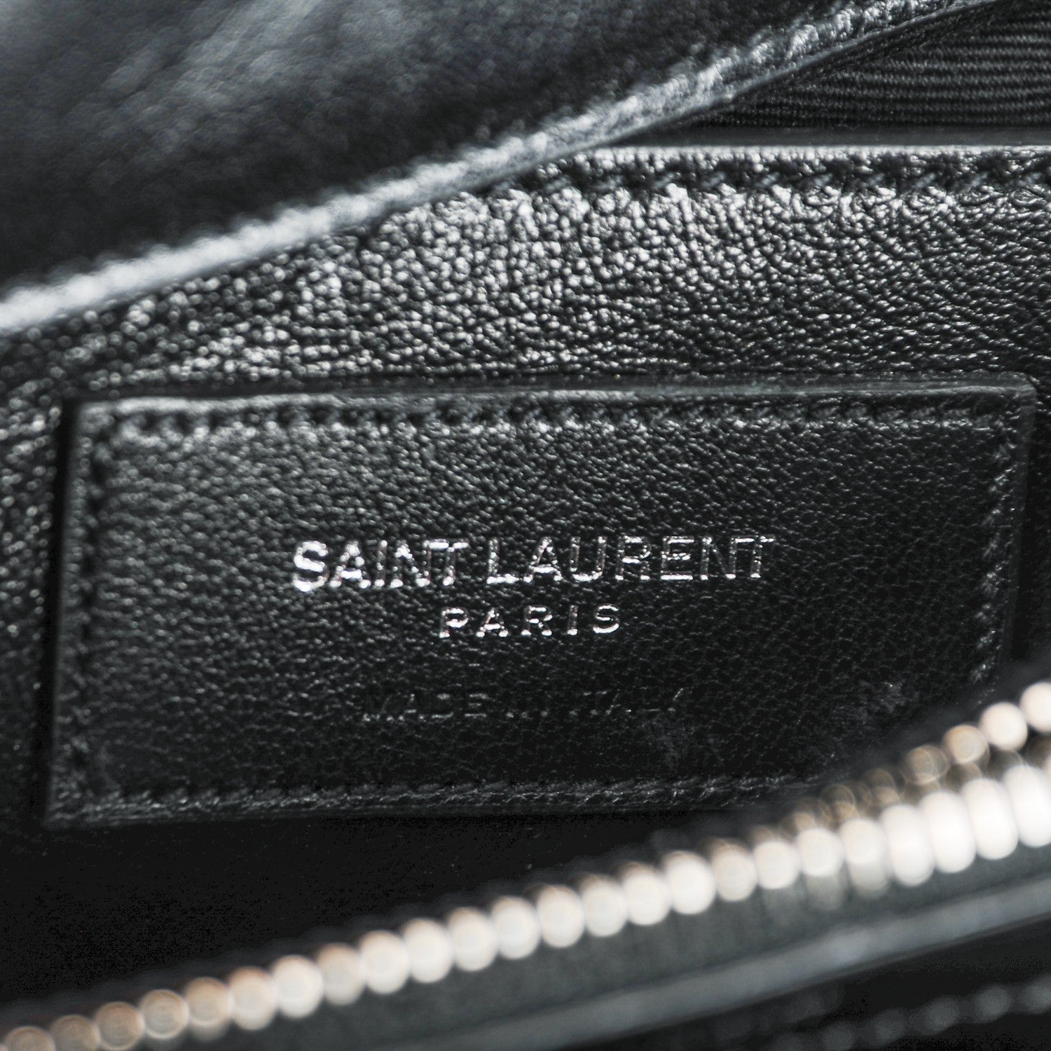 Saint Laurent Crocodile Embossed Nubuck Monogram Medium College Satchel Black 9 of 9