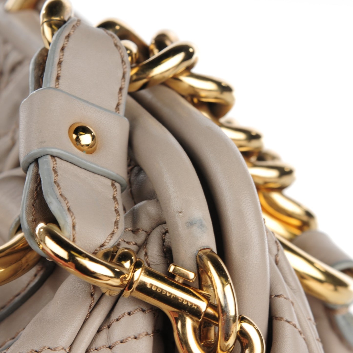 Calfskin Quilted Stam Light Grey