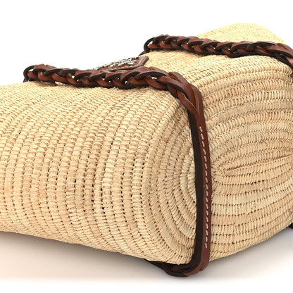 Prada Paglia Vitello Woven Braided Basket Tote  Naturale Cognac 7 of 8