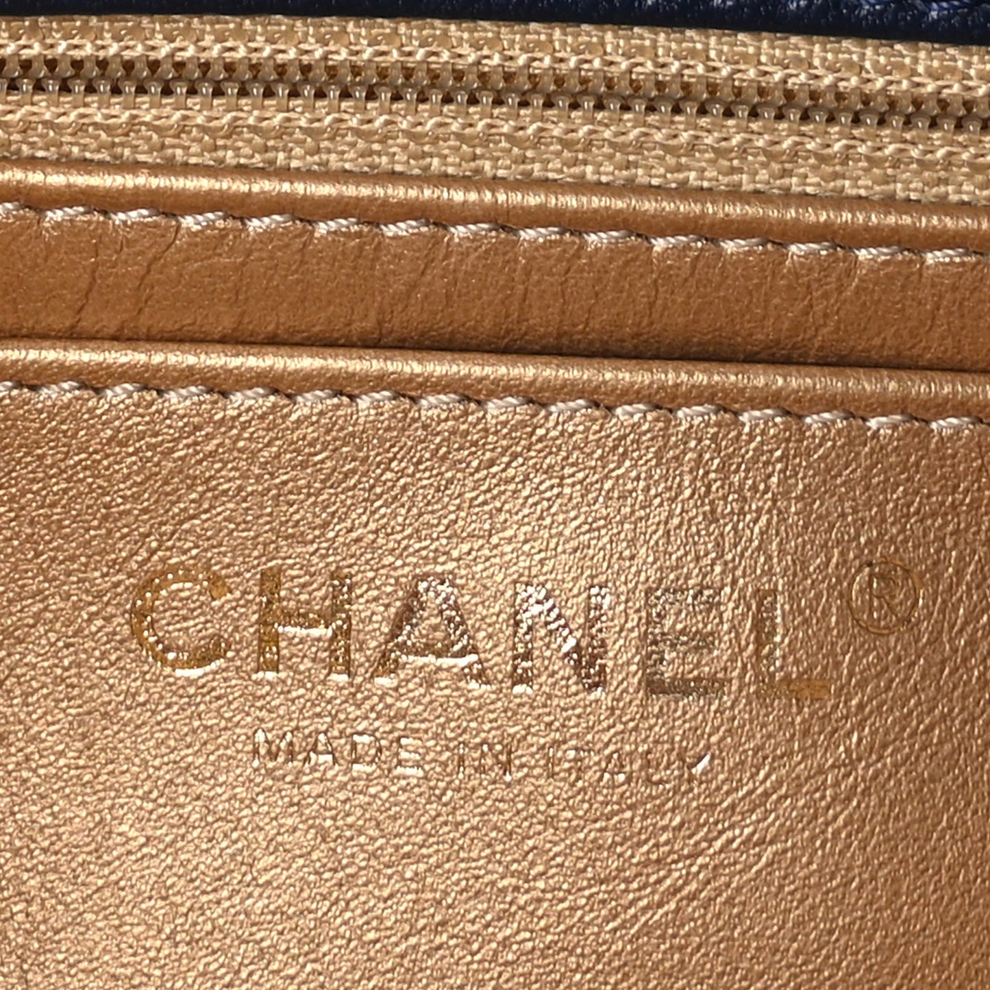 Lambskin Quilted Mini Rectangular Pearl Crush Flap Navy