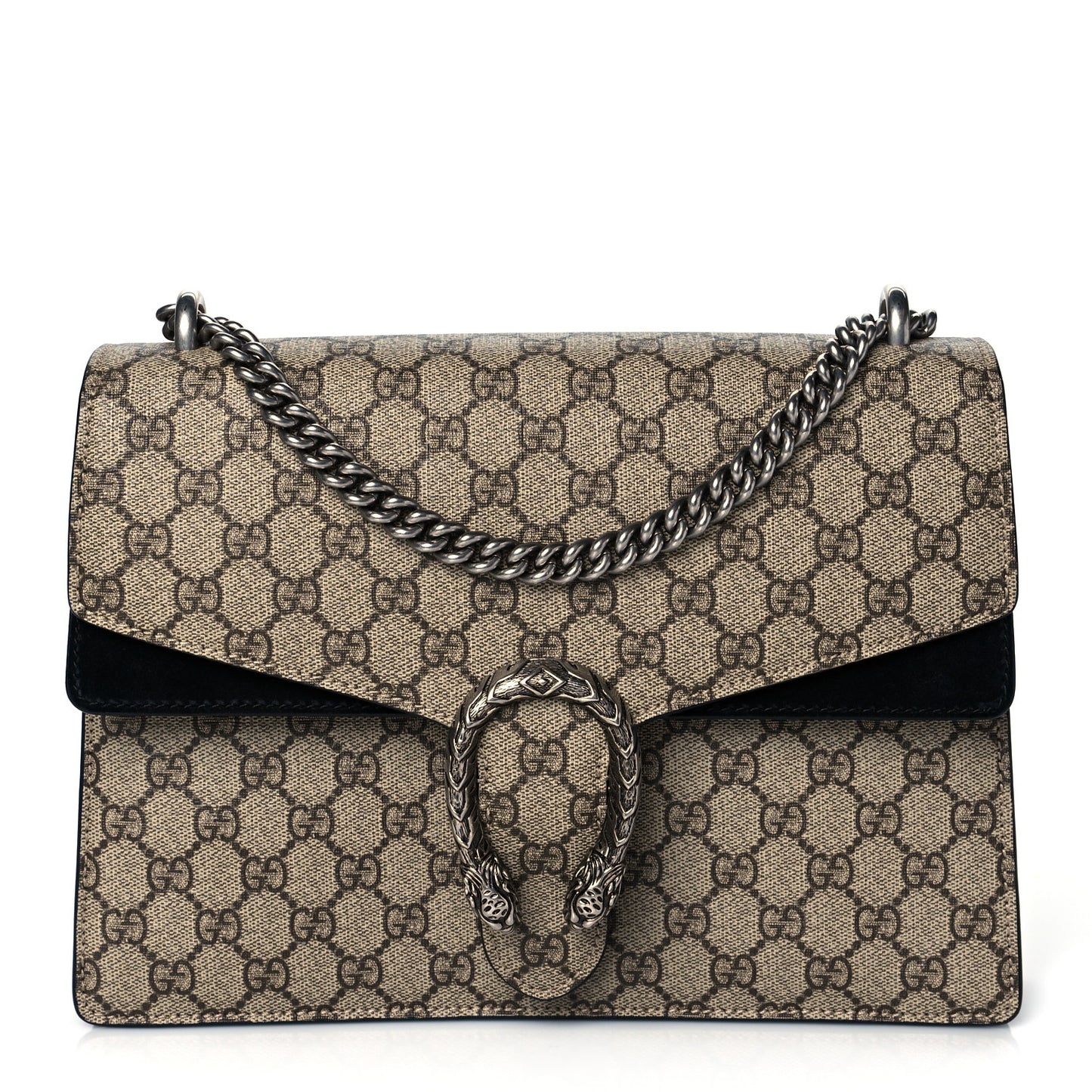 GG Supreme Monogram Medium Dionysus Shoulder Bag Black