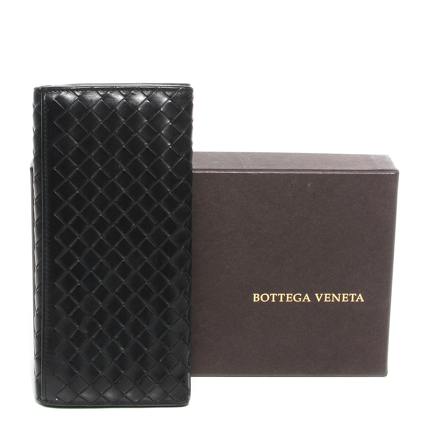 Nappa Intrecciato Mens Continental Wallet Nero Black