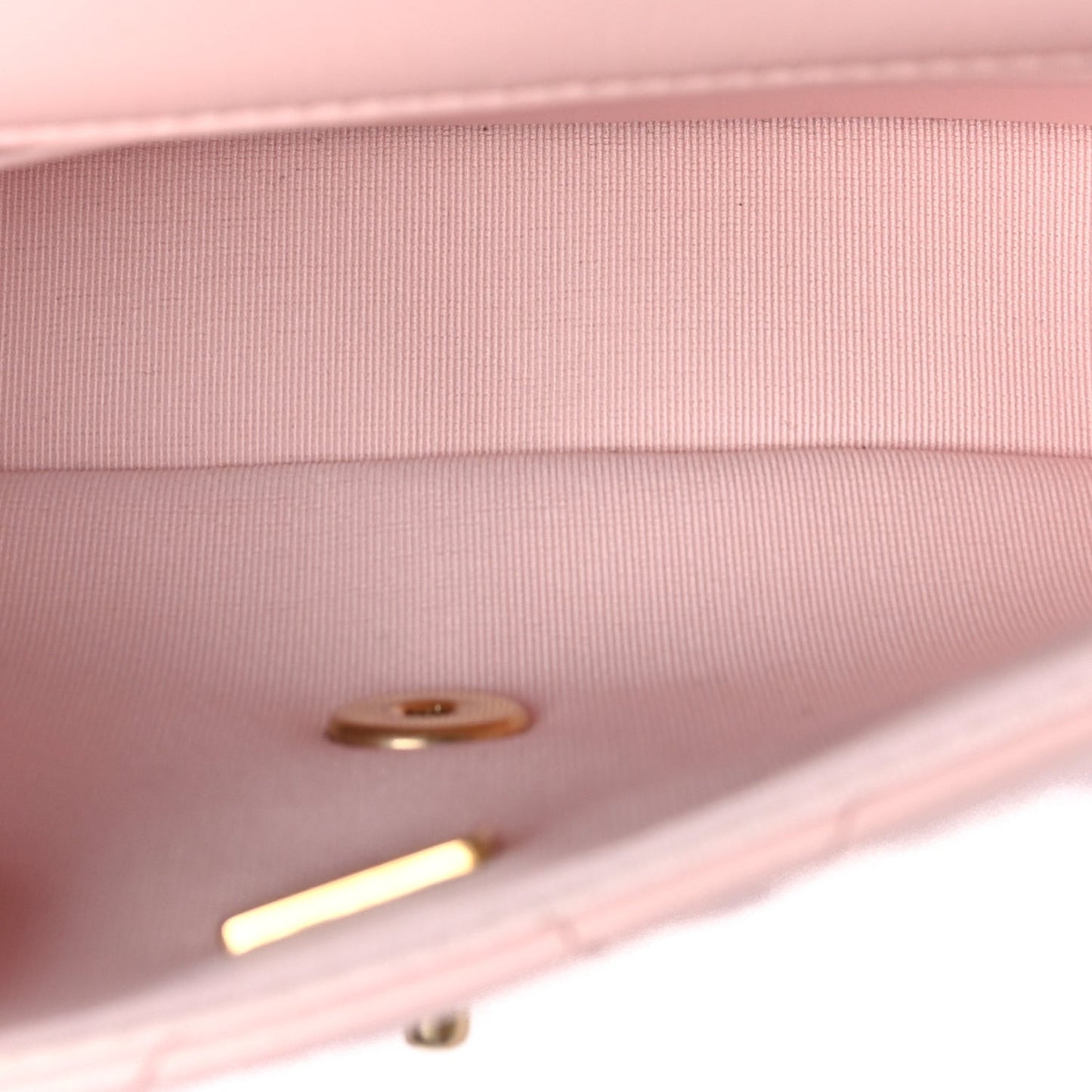 Crumpled Calfskin Quilted Braided CC Flap Light Pink
