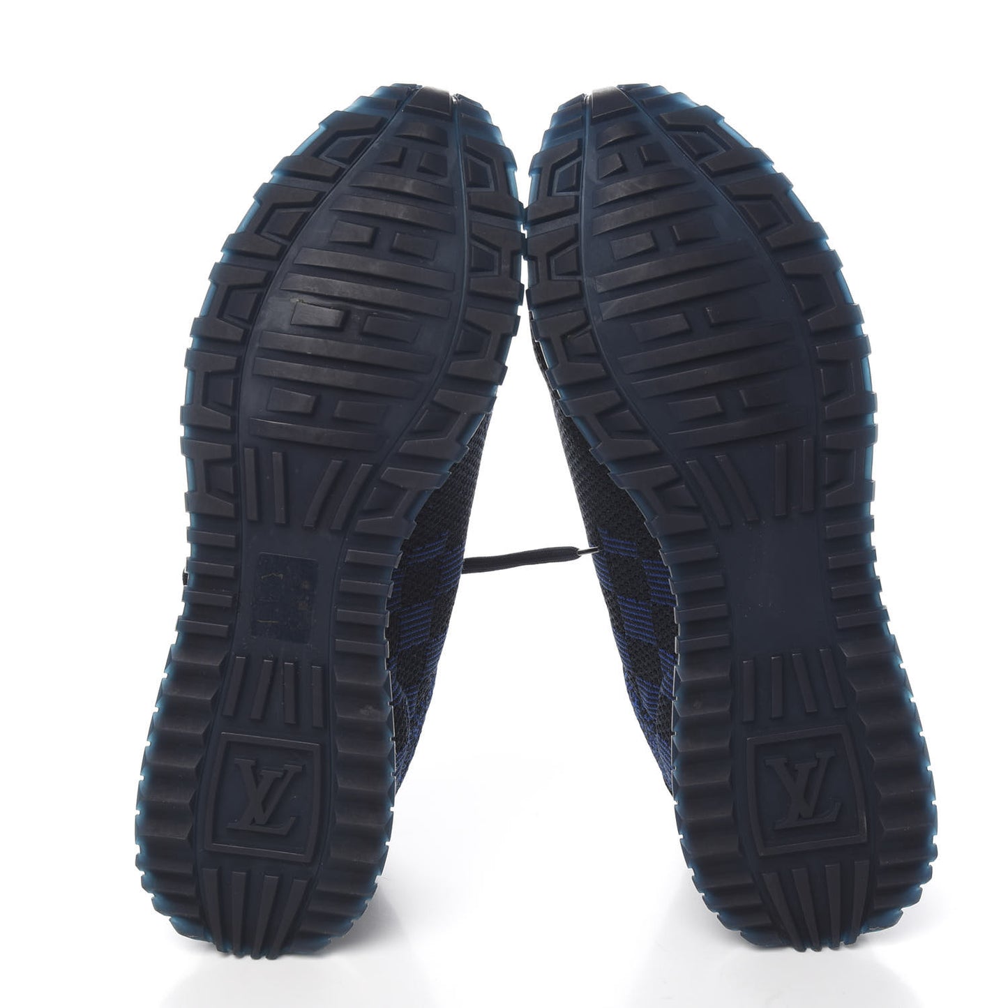 Calfskin Damier Run Away Sneakers 9 Pacific Blue
