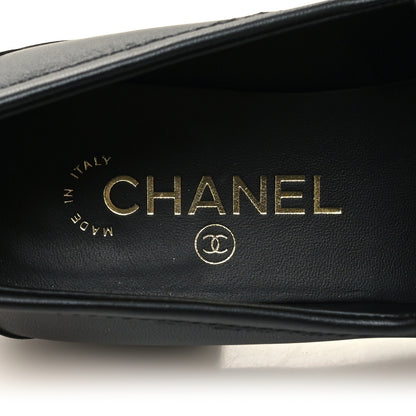Chanel Lambskin Quilted CC Turnlock Loafers 38 Black 8 of 9