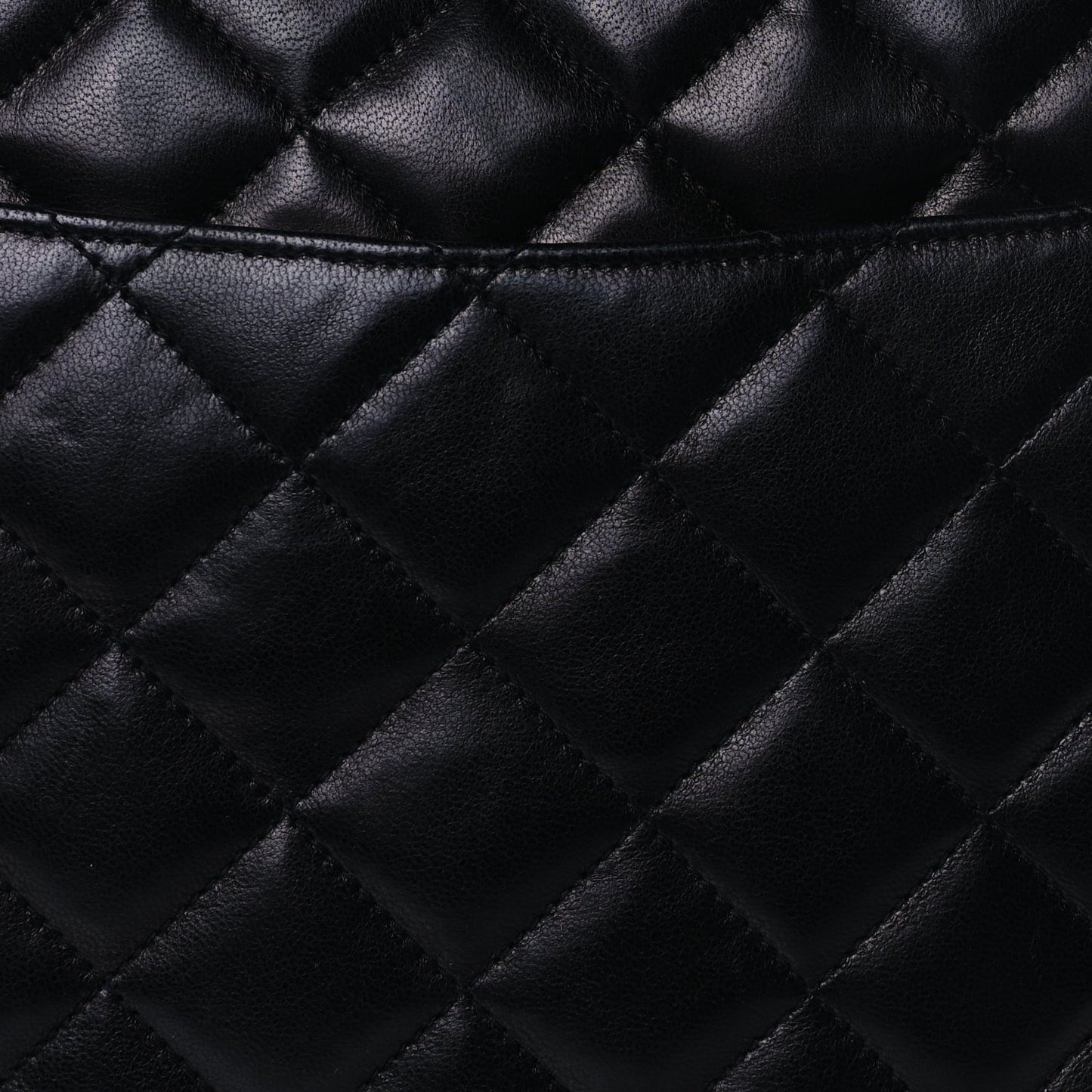 Lambskin Quilted Large Camera Case  Black