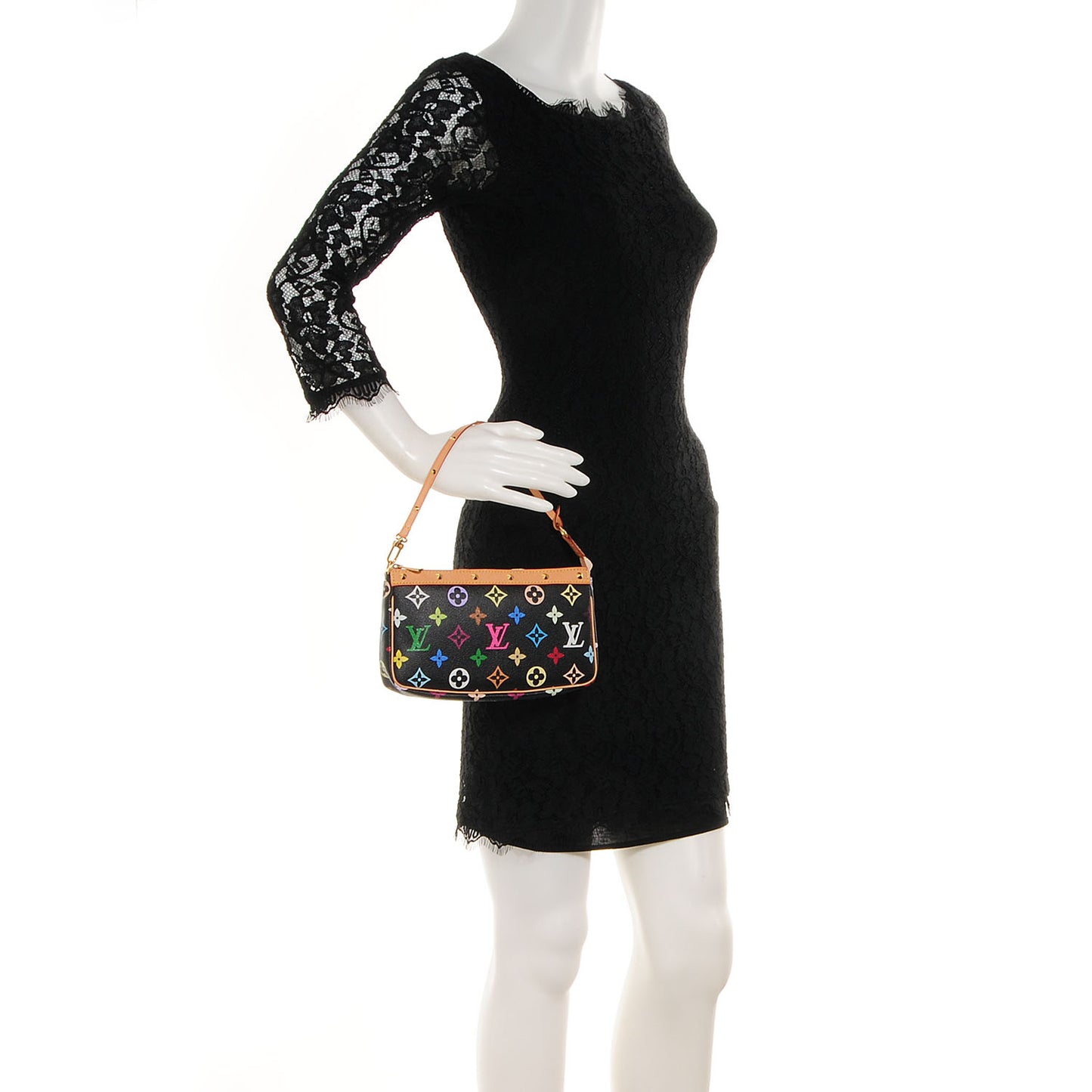 Monogram Multicolor Pochette Accessories Black