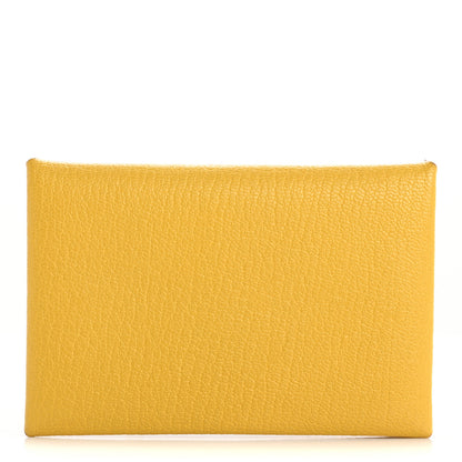 Hermes Chevre Mysore Verso Calvi Card Case Sun Bleu Frida 1 of 10