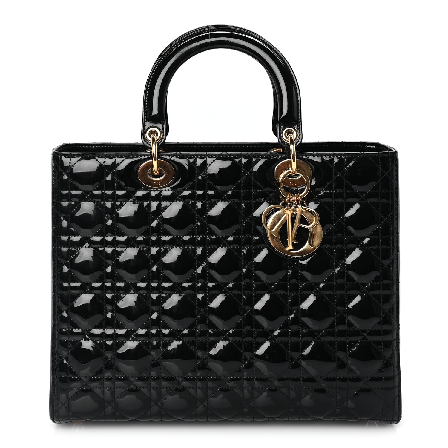Christian Dior Patent Cannage Large Lady Dior Black 1 of 7
