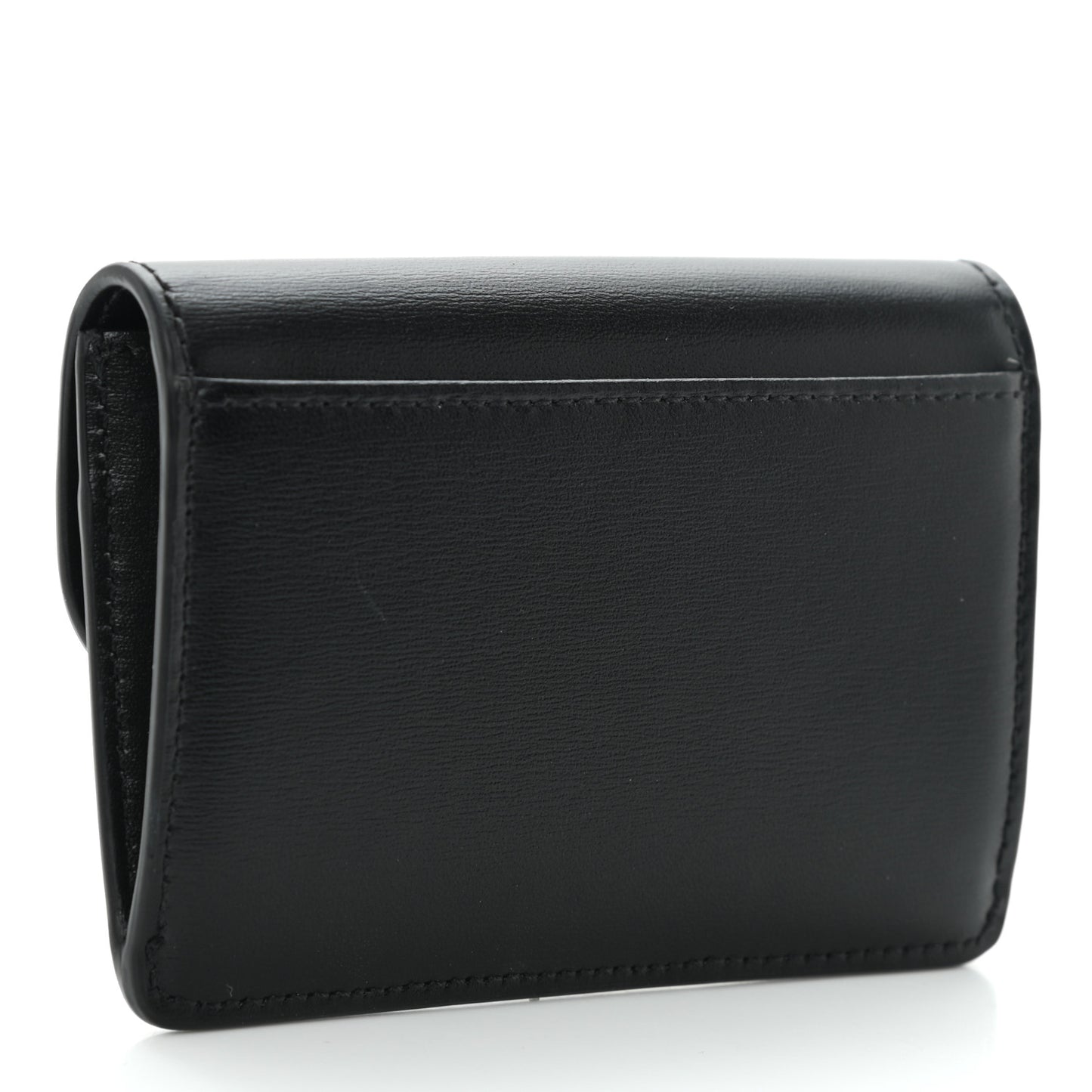 Shiny Calfskin Triomphe Card Holder Black