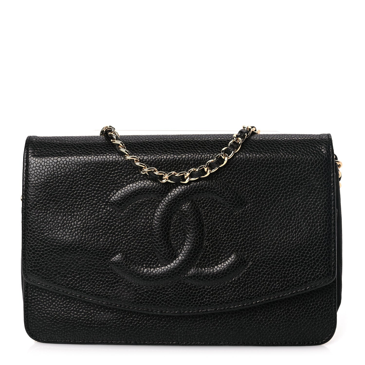 Chanel Caviar Timeless CC Wallet On Chain WOC Black 1 of 9