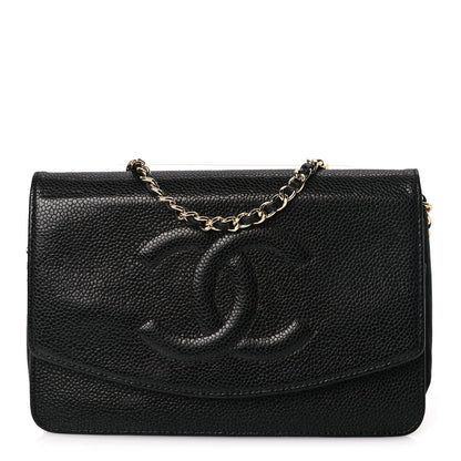 Chanel Caviar Timeless CC Wallet On Chain WOC Black 1 of 9