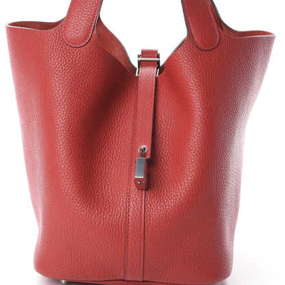 Hermes Taurillon Clemence Picotin Lock 22 MM Rouge Casaque 9 of 9