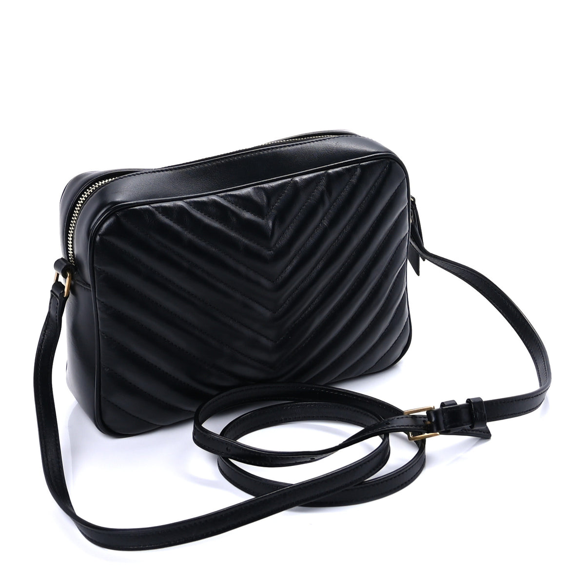 Saint Laurent Calfskin Matelasse Monogram Lou Camera Bag  Black 2 of 8
