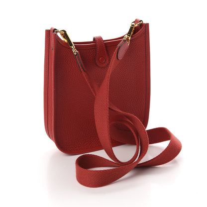 Hermes Taurillon Clemence Evelyne TPM Rouge Casaque 3 of 11