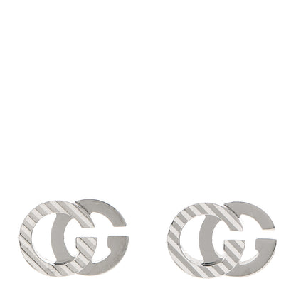 Gucci 18K White Gold Mini Running GG Stud Earrings 1 of 5