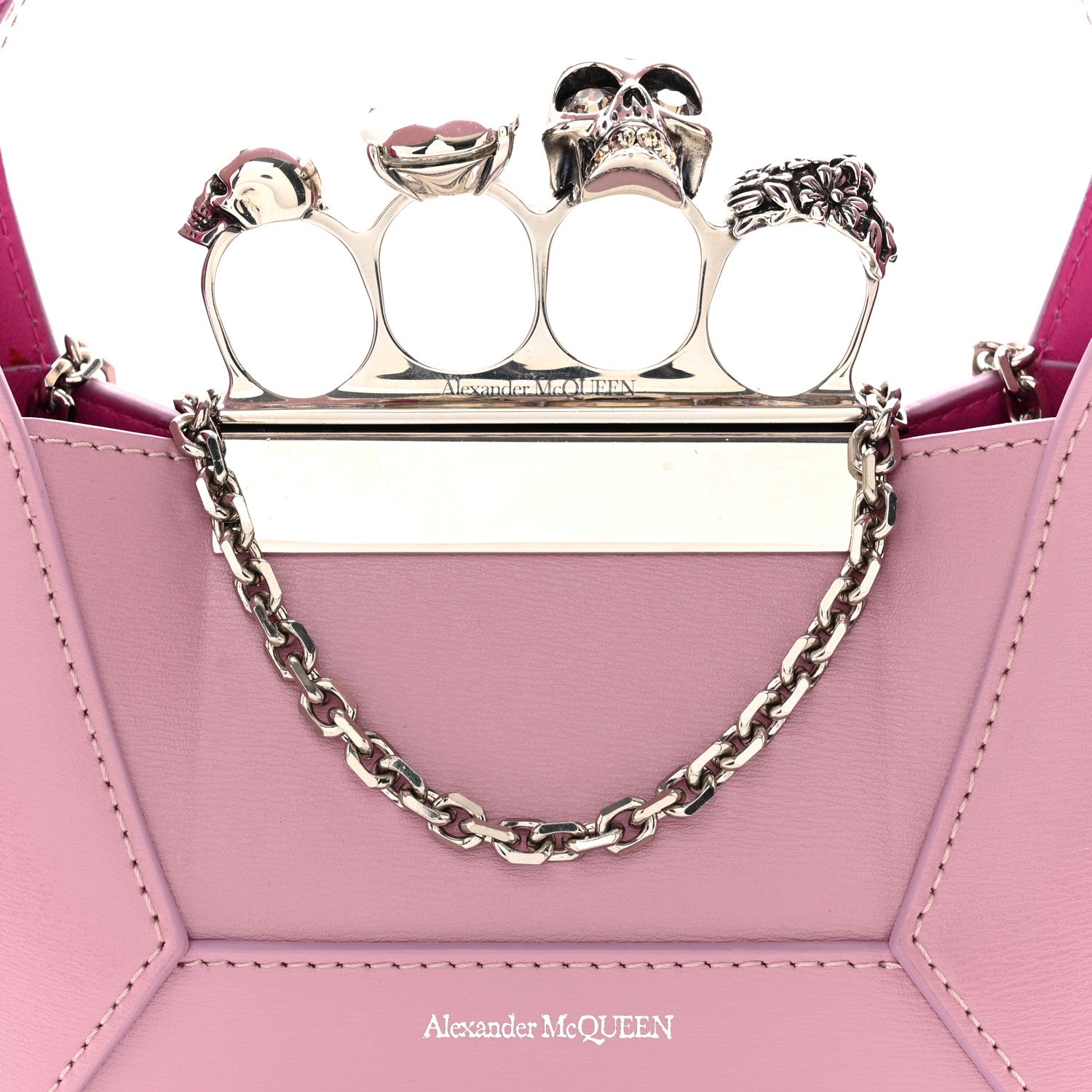 Alexander McQueen Calfskin Mini The Jeweled Hobo Antique Pink 8 of 11