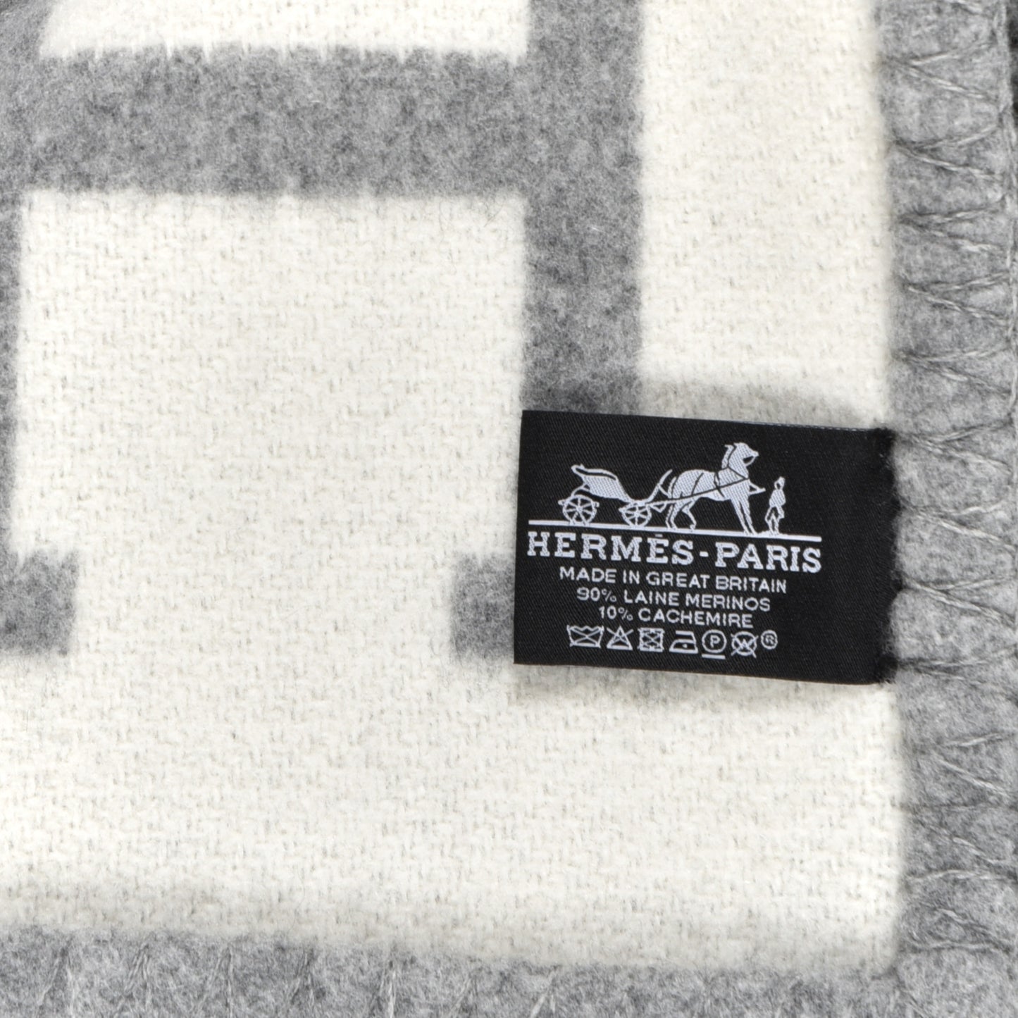 Wool Cashmere Avalon III Blanket Ecru Gris Clair