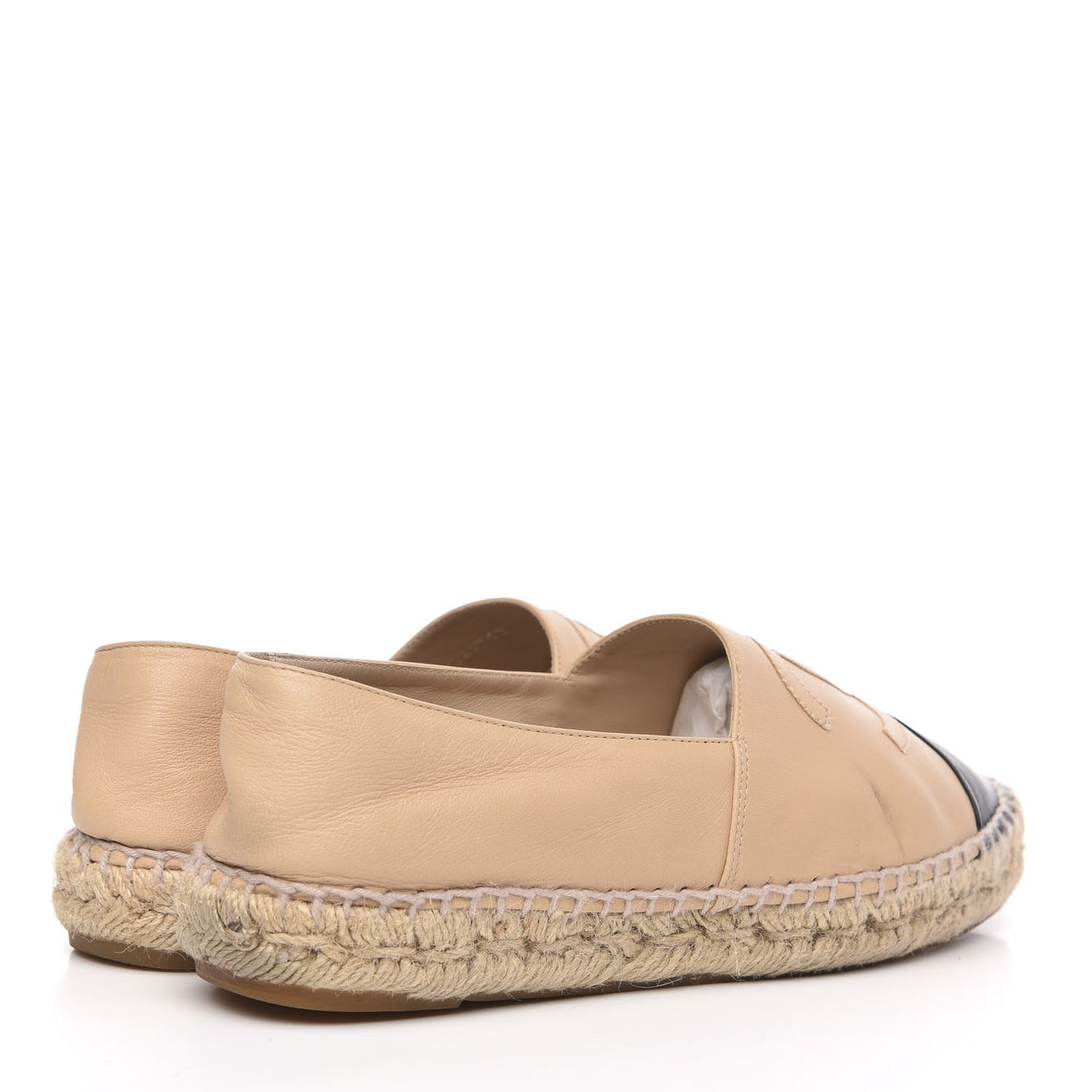 Lambskin CC Espadrilles 38 Beige Black