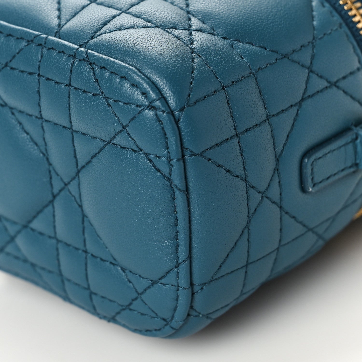 Christian Dior Lambskin Cannage Micro Lady Dior Vanity Case Deep Ocean 8 of 8