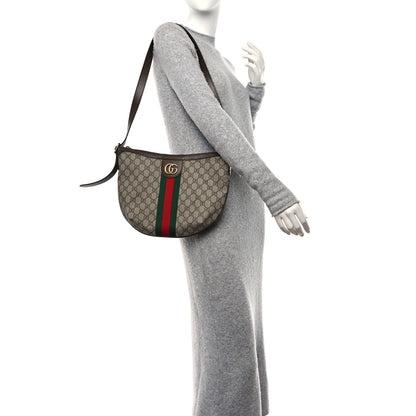 Gucci GG Supreme Monogram Web Small Ophidia Half Moon Hobo Brown 2 of 10