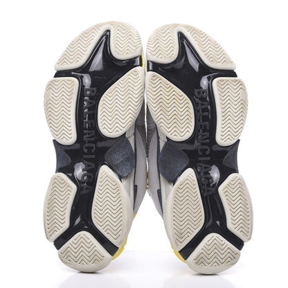 Balenciaga Fabric Mesh Womens Triple S Sneakers 39 Yellow Grey White 5 of 9
