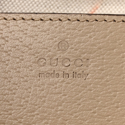 Gucci GG Supreme Monogram Textured Dollar Calfskin Web Small Ophidia Tote Bag Beige Mystic White Oatmeal 6 of 7