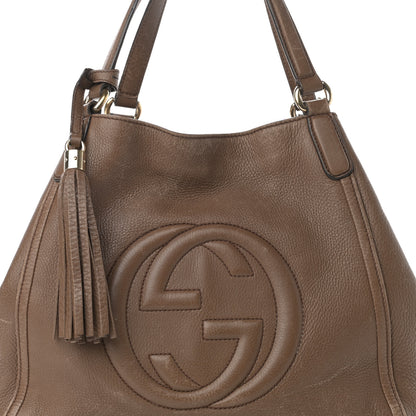 Gucci Pebbled Calfskin Medium Soho Shoulder Bag Brown 8 of 24