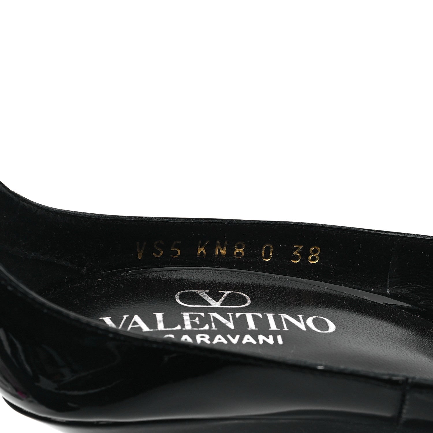 Valentino Garavani Patent Vlogo Plaque Ankle Strap 105mm Pumps 38 Black 8 of 9