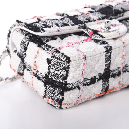 Chanel Tweed Quilted Mini Rectangular Flap Black White Pink 8 of 9