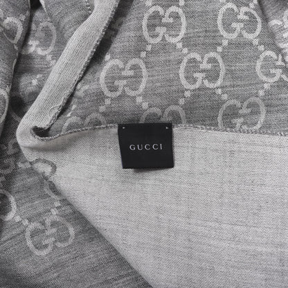 Gucci Wool Silk GG Monogram GGNat Scarf Lead 3 of 3