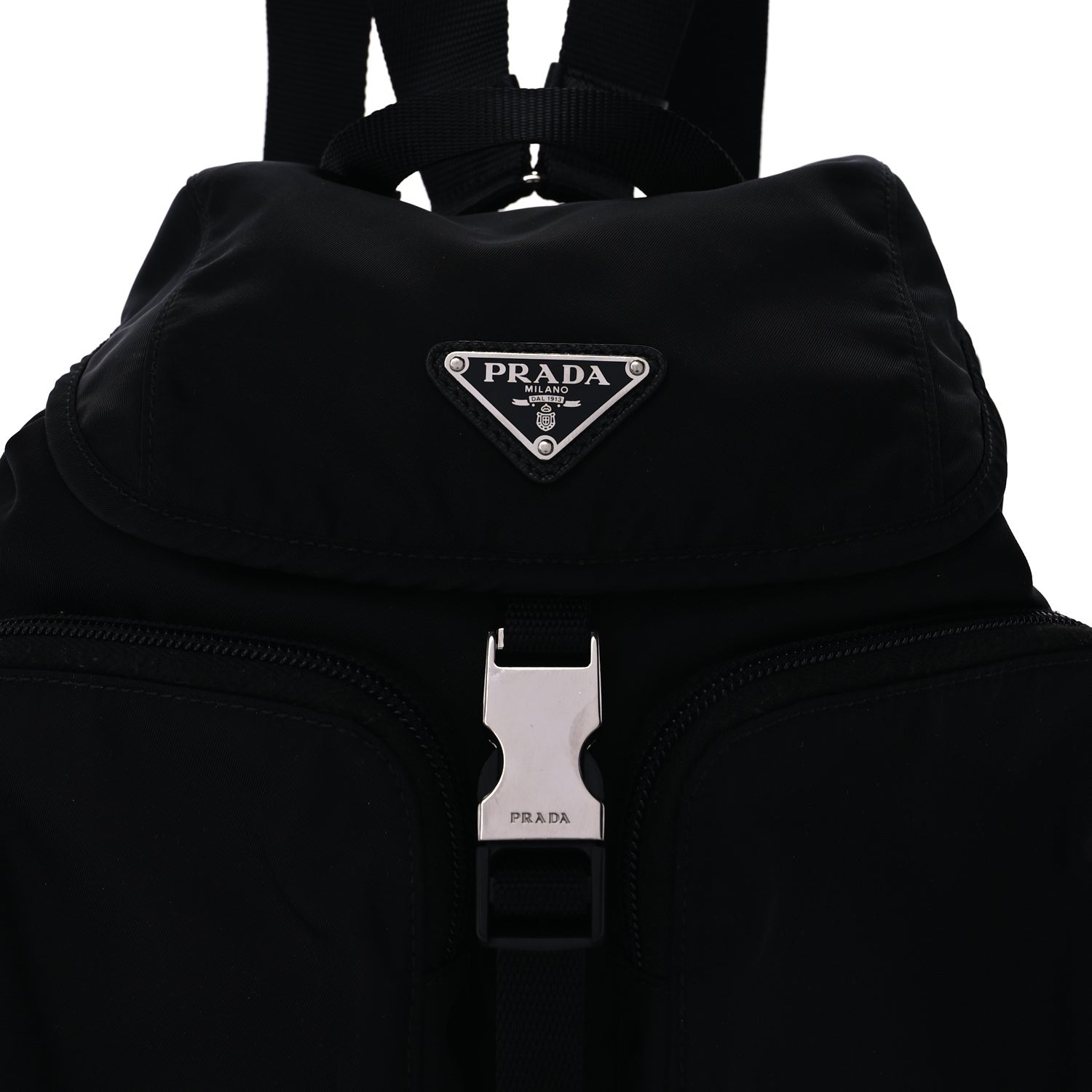 Prada Tessuto Nylon Saffiano Vela Backpack  Black 2 of 8