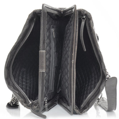 Chanel Leather Large Frame Tote Dark Brown 6 of 10