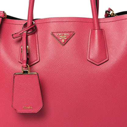 Prada Saffiano Cuir Medium Double Bag Peonia 7 of 7
