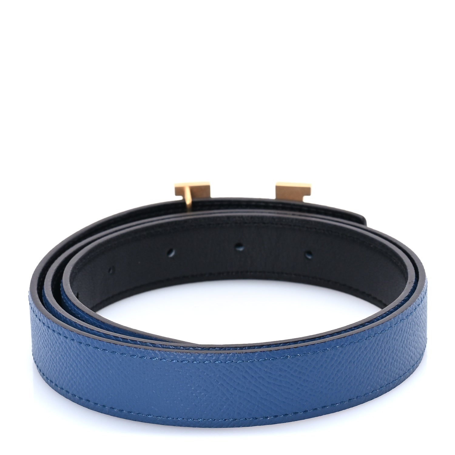 Hermes Swift Epsom 32mm H Belt 80  Deep Blue Black 2 of 5