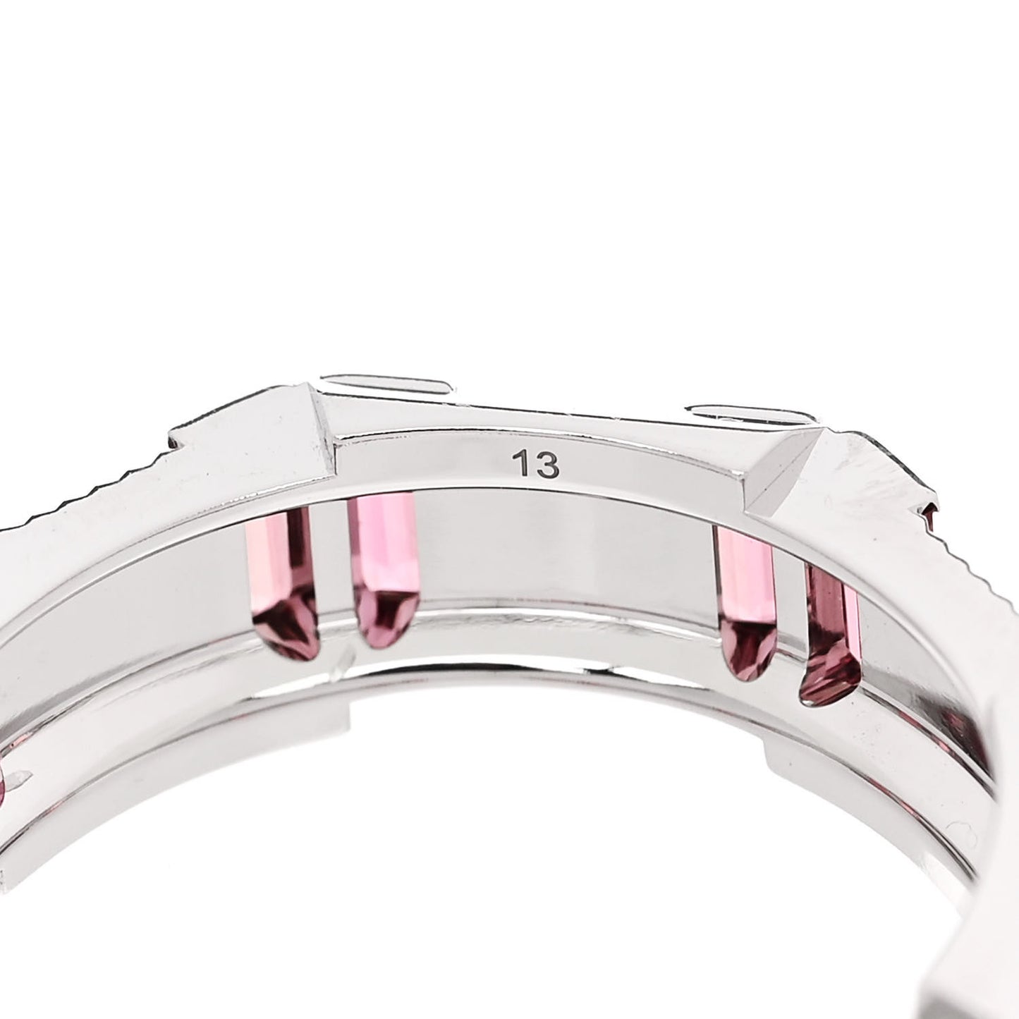 18K White Gold Rubellite 7mm Link to Love Ring 53 6.25