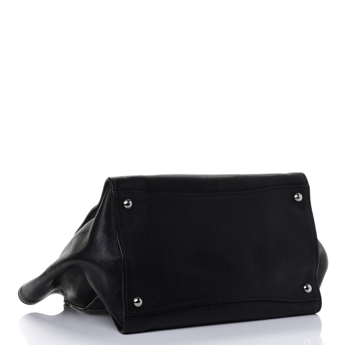 Glace Calf Twin Pocket Tote Black