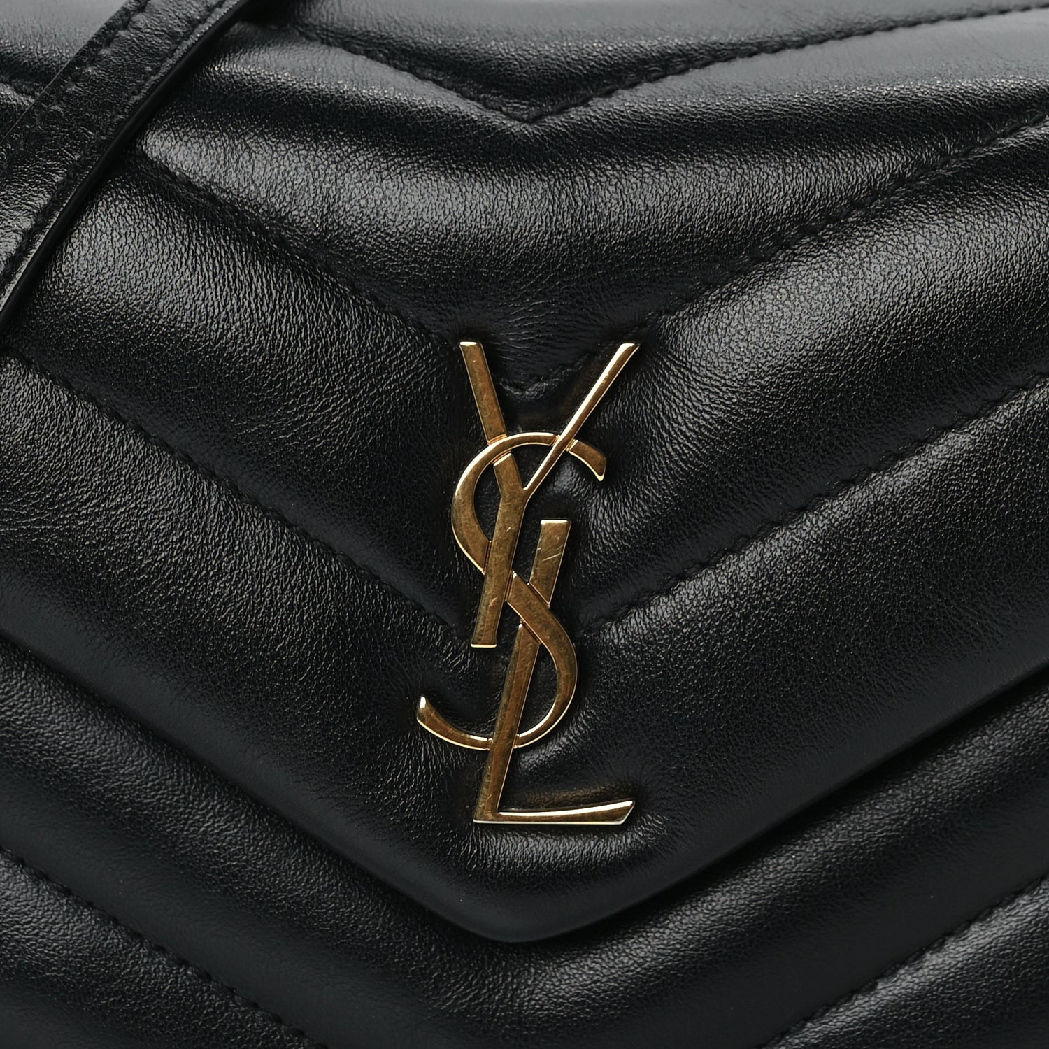 Saint Laurent Calfskin Y Quilted Monogram Toy Loulou Crossbody Satchel Black 6 of 8